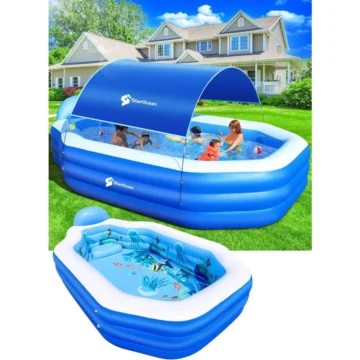 Large Inflatable Pool with Canopy and Seat 1