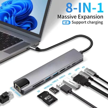 USB C Hub 8-in-1 Adapter for Laptops 1