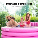 Pink Inflatable Round Backyard Pool 88x85x21 2