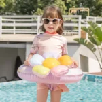 Inflatable Flower Baby Swim Ring with Handle 1