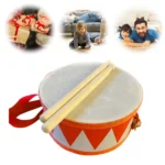6-Inch Kids Wooden Drum Set with Strap & Sticks 2