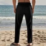 Mens Lightweight Linen Beach Pants with Pockets 4