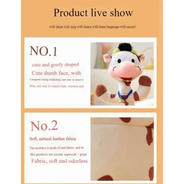 Electric Dancing Talking Stuffed Animals Doll Funny Rabbit Cow Donkey Interactive Plush Toys Party Activities for Kids Adults 2