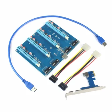 PCIe 1X to 4 16X Slot Riser Card Adapter 1