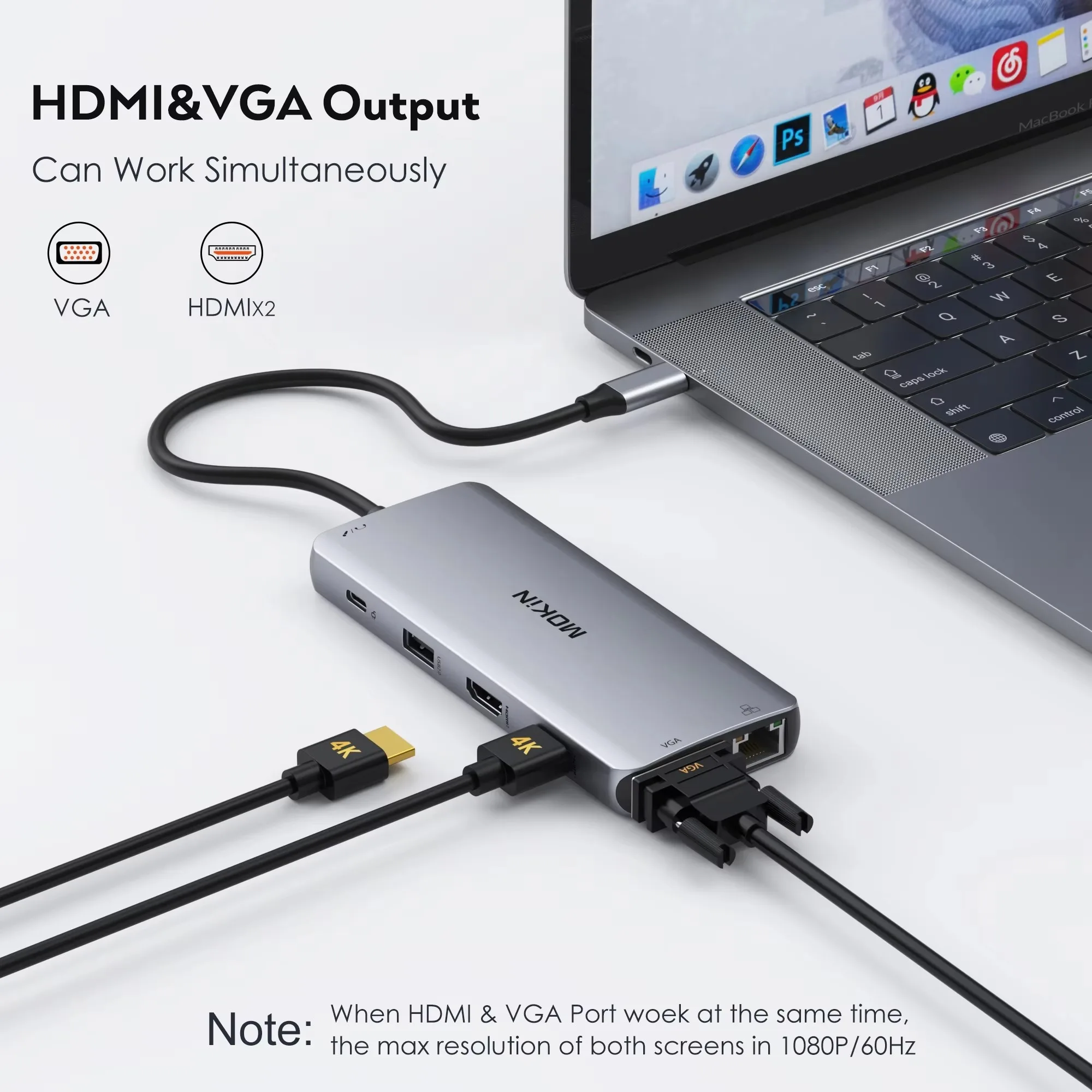 MOKiN 11-in-1 USB-C Hub with 4K HDMI and VGA 4 MOKiN 11-in-1 USB-C Hub with 4K HDMI and VGA 4