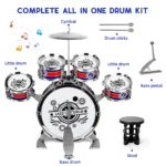 Mini Jazz Drum Set with Stool for Kids 5
