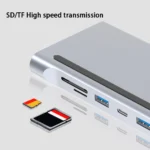 12 in 1 Type-C Adapter HUB USB 3.1 to Dual HDMI-compatible 4K Docking Station 5