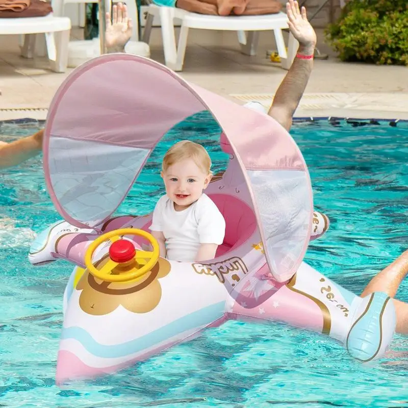 Baby Airplane Pool Float with Sunshade Lounger 6 Baby Airplane Pool Float with Sunshade Lounger 6