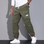 Mens Corduroy Loose Fit Cargo Work Pants 1