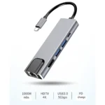 5in1 USB C Hub with RJ45 and Multiport Adapter 2