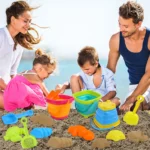 Silicone Beach Toy Set with Foldable Bucket 3