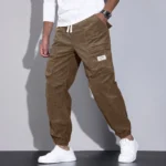 Mens Corduroy Loose Fit Cargo Work Pants 2