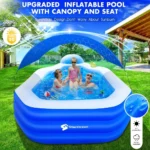 Large Inflatable Pool with Canopy and Seat 2