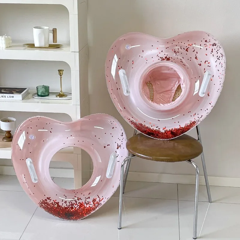Pink Heart Inflatable Pool Seat for Girls
