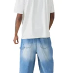 Mens Relaxed Fit Denim Cargo Shorts 3