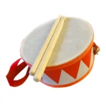6-Inch Kids Wooden Drum Set with Strap & Sticks 4