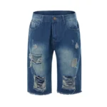 Mens Distressed Summer Denim Shorts 5