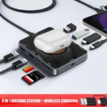 USB C Hub 8-in-1 w/ Wireless Charger Dock 3