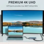 USB C Hub 4K 30Hz Type-C to HDTV Compatible USB 3.0 Adapter 10-in-1 Type-C Hub Docking Station PD 87W USB C Splitter for MacBook 5