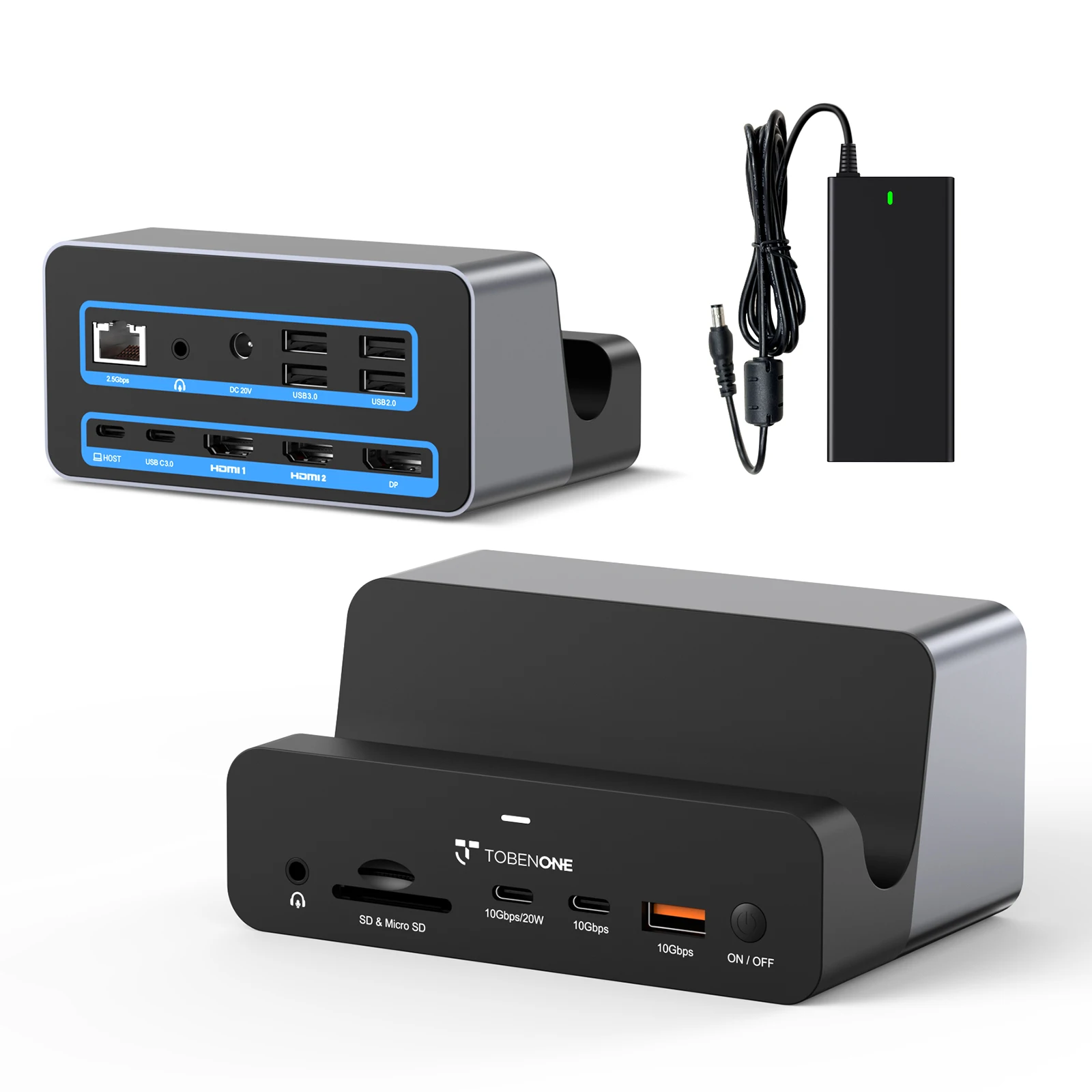 TobenONE USB C Docking Stand 150W 25Gbps 1 TobenONE USB C Docking Stand 150W 2.5Gbps 1