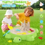 Turtle Sandbox with Lid and Sand Toy Set 2