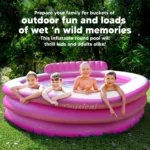 Pink Inflatable Round Backyard Pool 88x85x21 4
