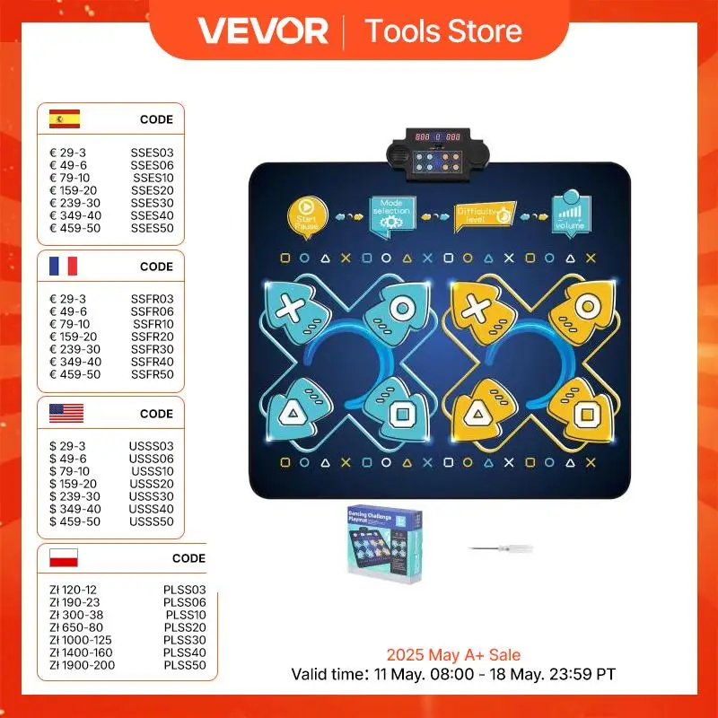 VEVOR Kids 8-Button Dance Mat Game Pad 1 VEVOR Kids 8-Button Dance Mat Game Pad 1