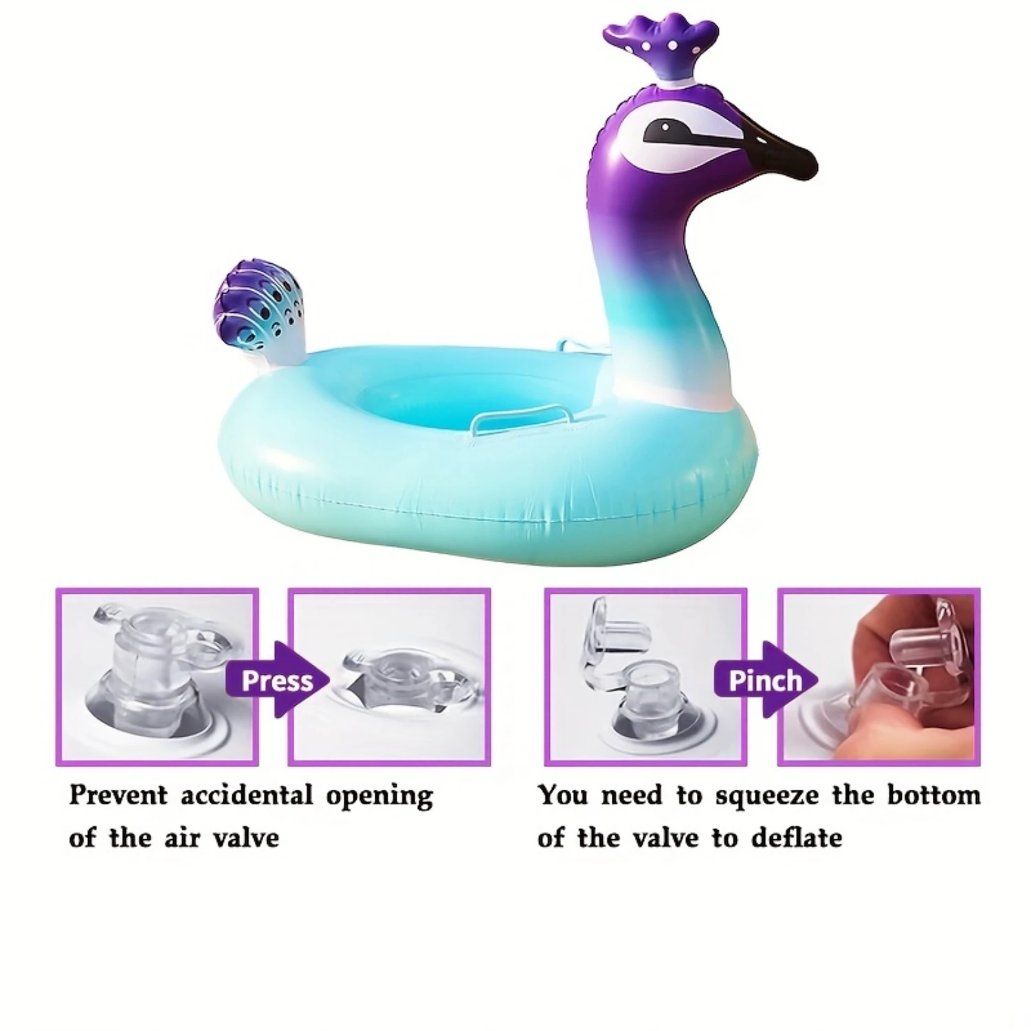 Peacock Baby Inflatable Swim Ring Seat 5 Peacock Baby Inflatable Swim Ring Seat 5