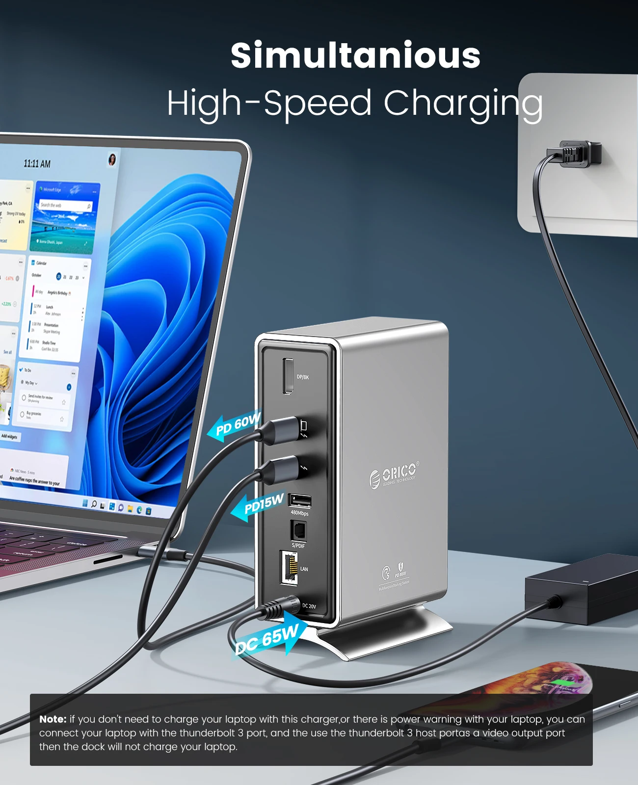 ORICO Thunderbolt 3 USB-C Dock 4K HDMI Adapter 4 ORICO Thunderbolt 3 USB-C Dock 4K HDMI Adapter 4