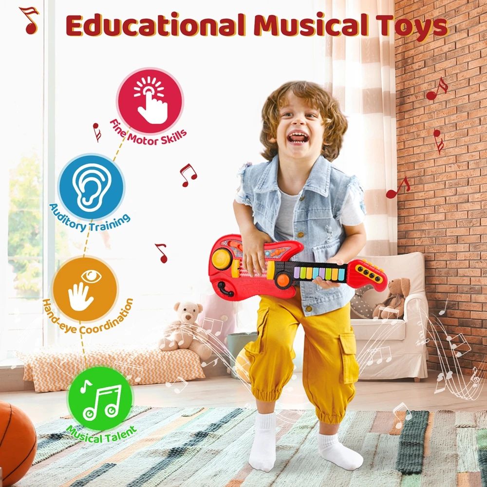2 in 1 Electric Toy Guitar and Piano for Kids 5 2 in 1 Electric Toy Guitar and Piano for Kids 5