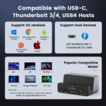 TobenONE USB C Docking Stand 150W 2.5Gbps 6