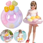 Inflatable Flower Baby Swim Ring with Handle 4