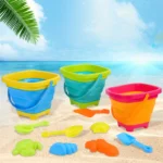 Silicone Beach Toy Set with Foldable Bucket 6
