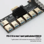 PCI-E 1x 1 to 7 Riser Card Adapter PCI-Express USB 3.0 Converter for BTC Mining 2