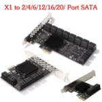 Mining 20/16/12/6 Ports SATA 6Gb to PCI Express Controller for PC Expansion Card PCIe to SATA III Converter PCIE Riser Adapter 1