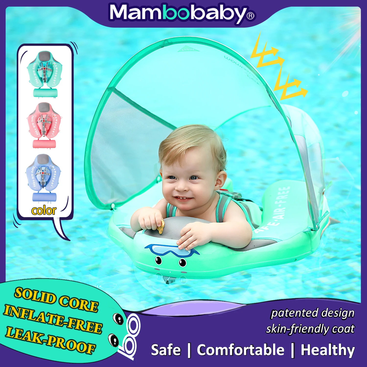 Mambobaby Baby Float with Canopy and Crotch Strap 1 Mambobaby Baby Float with Canopy and Crotch Strap 1
