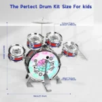 Mini Jazz Drum Set with LED and Stool for Kids 6