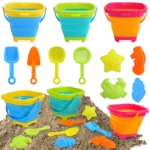 Silicone Beach Toy Set with Foldable Bucket 1