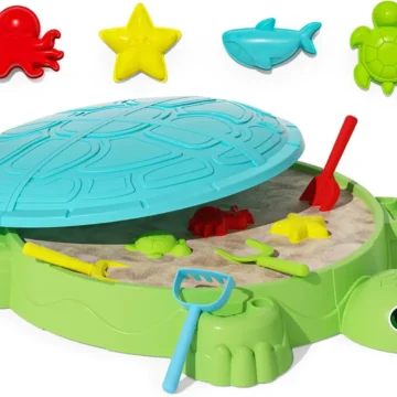 Turtle Sandbox with Lid and Sand Toy Set 1