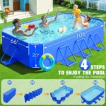 Foldable Oversized Hard Shell Pool for Kids 3