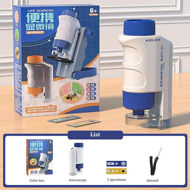 Pocket Microscope Toy Kit for Kids 80-160x STEM 2 Pocket Microscope Toy Kit for Kids 80-160x STEM 2