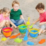 Silicone Beach Toy Set with Foldable Bucket 4