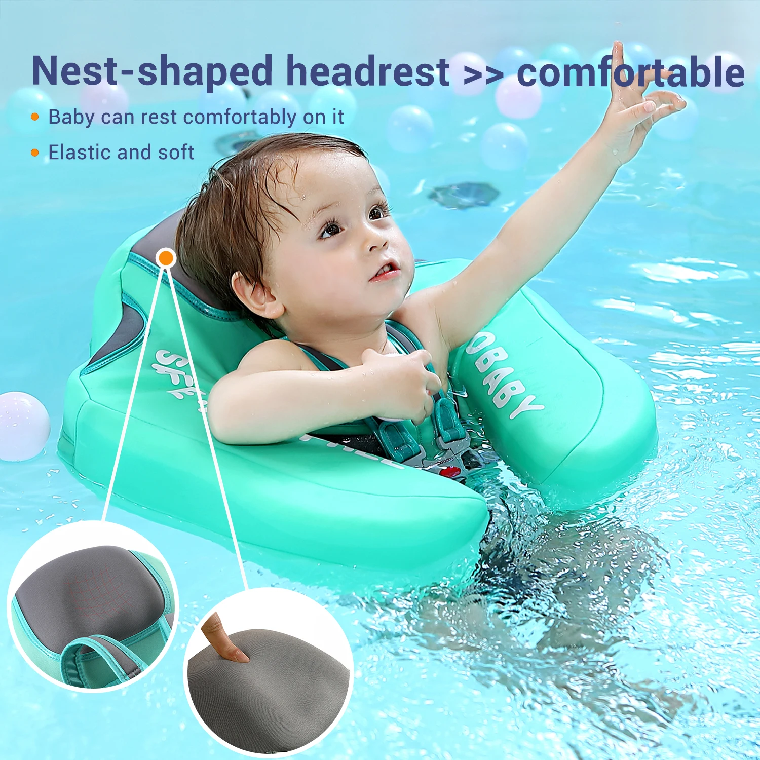 Mambobaby Baby Float with Canopy and Crotch Strap 4 Mambobaby Baby Float with Canopy and Crotch Strap 4