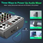 Aveek 5-Channel USB Bluetooth Audio Mixer Console 5