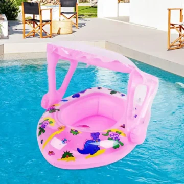Dinosaur Baby Pool Float with Sunshade 2