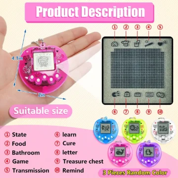 Kids Electronic Pets Game Tamagotchi Handheld Game Console Toy in Russian Original German Spanish Polish Virtual Digital Pet Toy 2