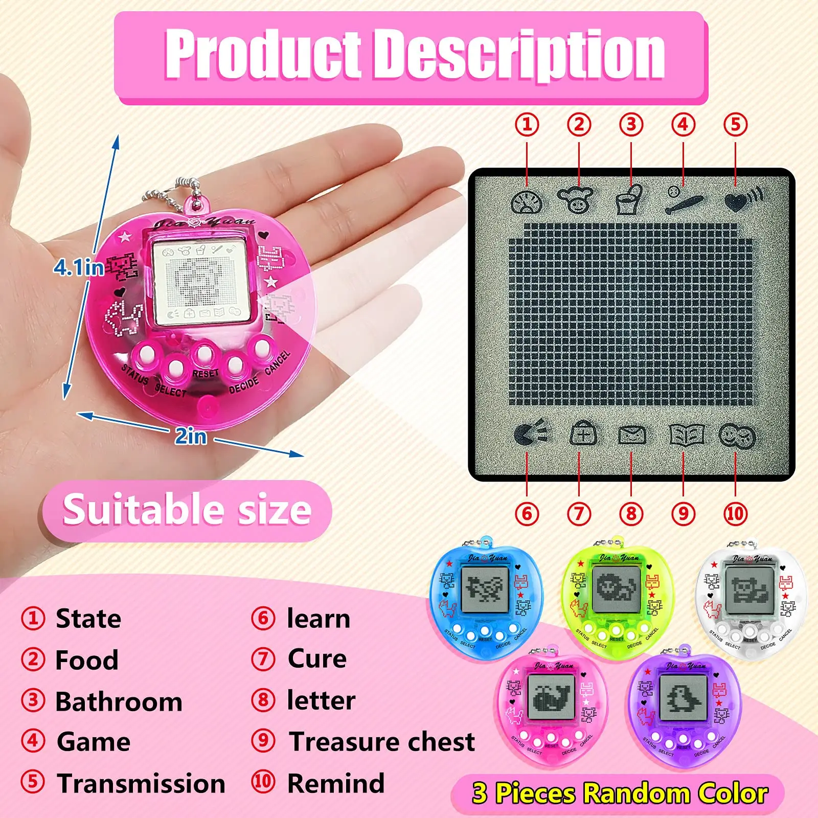 Kids Electronic Pets Game Tamagotchi Handheld Game Console Toy in Russian Original German Spanish Polish Virtual Digital Pet Toy 2 Kids Electronic Pets Game Tamagotchi Handheld Game Console Toy in Russian Original German Spanish Polish Virtual Digital Pet Toy 2