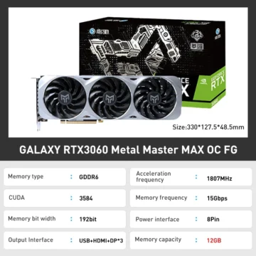 GALAX RTX 3060 Ti Metal Master OC 8GB GPU 1