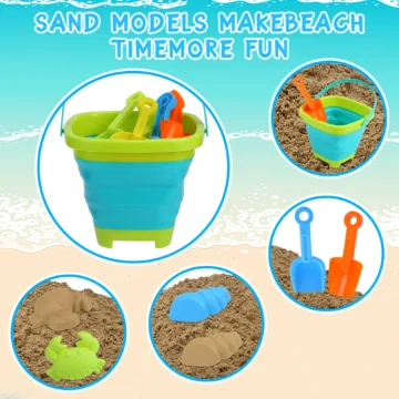 Silicone Beach Toy Set with Foldable Bucket 2 | PricZone
