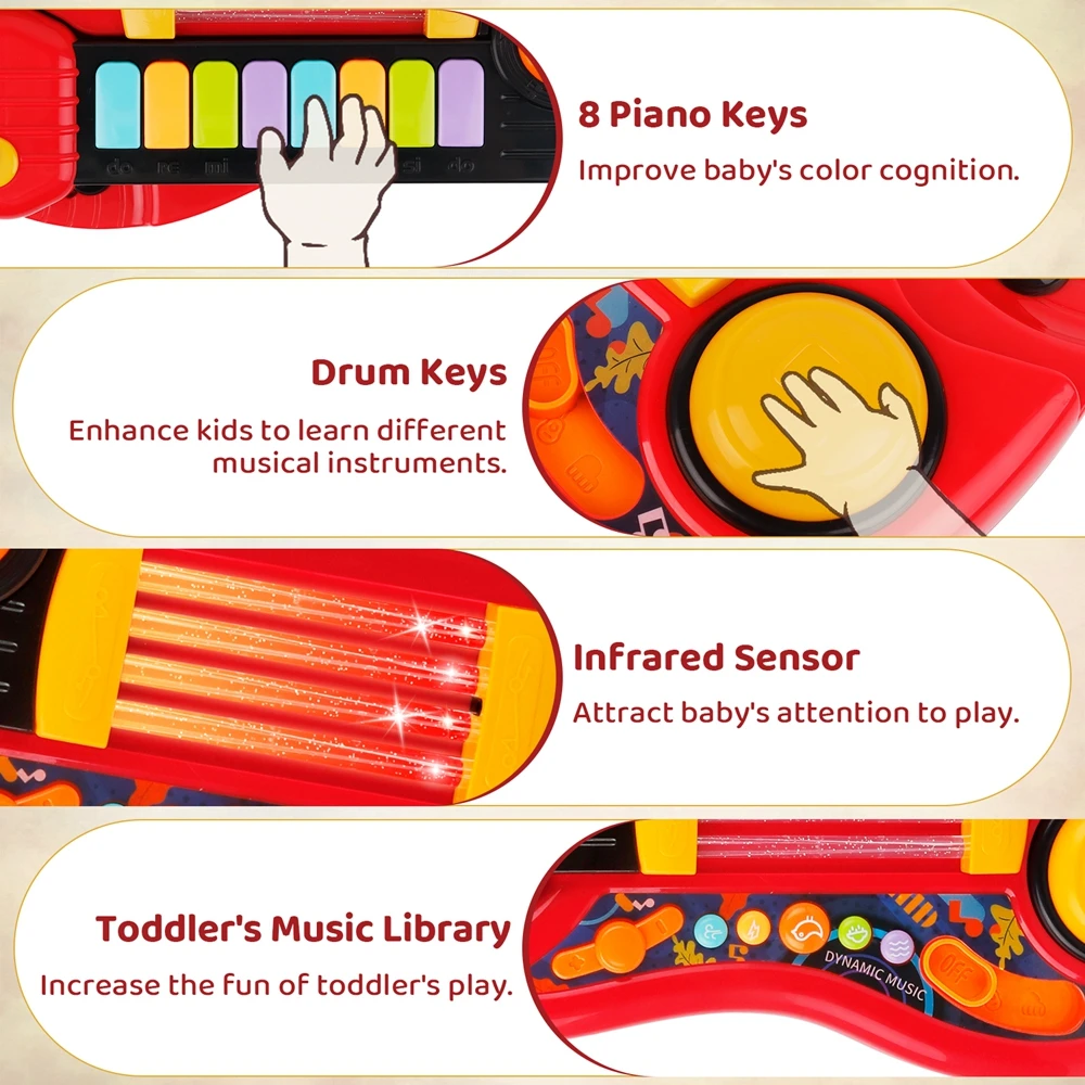 2 in 1 Electric Toy Guitar and Piano for Kids 4 2 in 1 Electric Toy Guitar and Piano for Kids 4